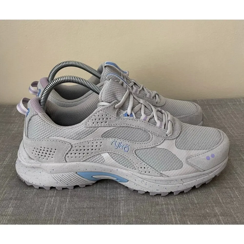 Ryka Womens Size 8 Sky Stride Gray- Blue/Purple Walking Sneaker Shoes